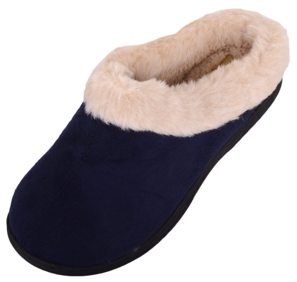 Women's Slip On Slippers with Warm Faux Fur Inners - Absolute Footwear