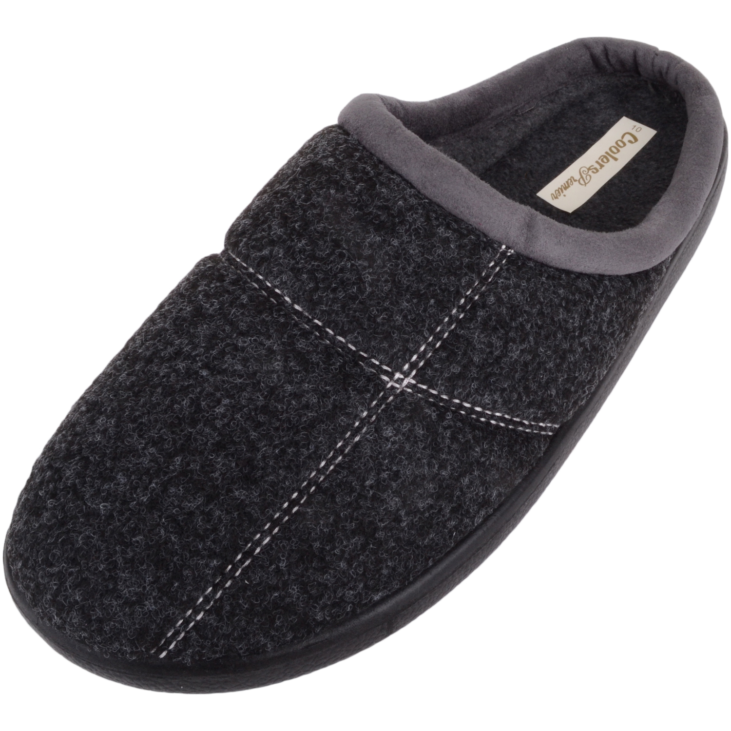 Men's Soft Felt Slip On EE Wide Fitting Slippers - Absolute Footwear