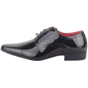 Mens Boys Faux Leather Patent Formal Smart Wedding Work Lace Up Shoes (Color: Black Patent, Size: UK 6) by Absolute Footwear