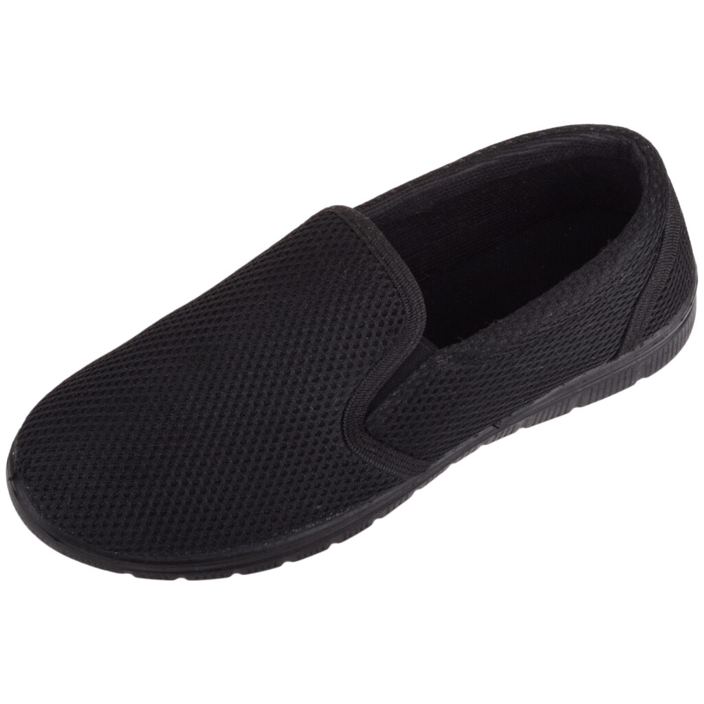 Mens Gents Slip On Twin Gusset Breathable Mesh Sport Pumps Trainers ...